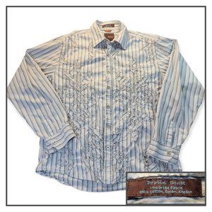 Roar Poplin Douce Long Sleeve Button Shirt Floral Embroidered White Men Size 2XL